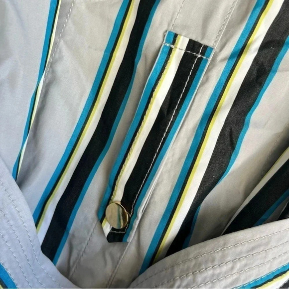 DIANE VON FURSTENBERG Size 10 Striped Sleeveless Belted Maxi Dress - Picture 10 of 12